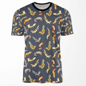 Chub Geckos In Dark Grey All-over-print T-shirt
