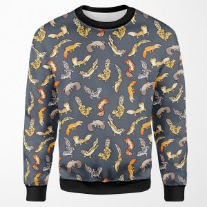 Chub Geckos In Dark Grey All-over-print Unisex Sweatshirt