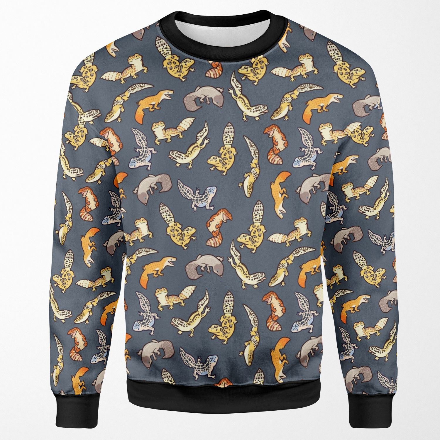 Chub Geckos In Dark Grey All-over-print Unisex Sweatshirt