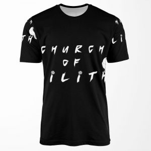 Church Of Lilith White Typography All-over-print T-shirt