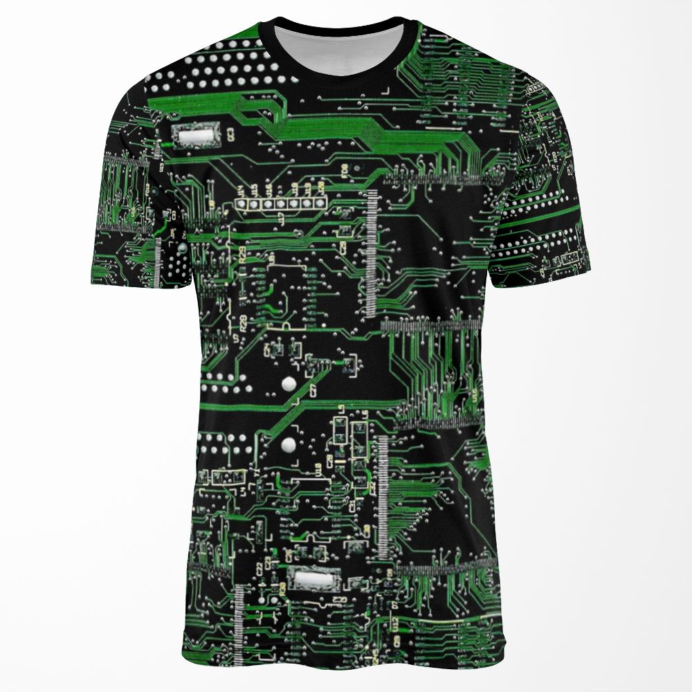 Circuit Board Green All-over-print T-shirt