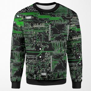 Circuit Board Green All-over-print Unisex Sweatshirt