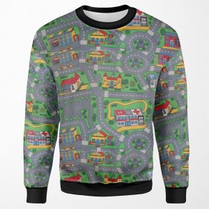 City Roads Map Play Rug All-over-print Unisex Sweatshirt
