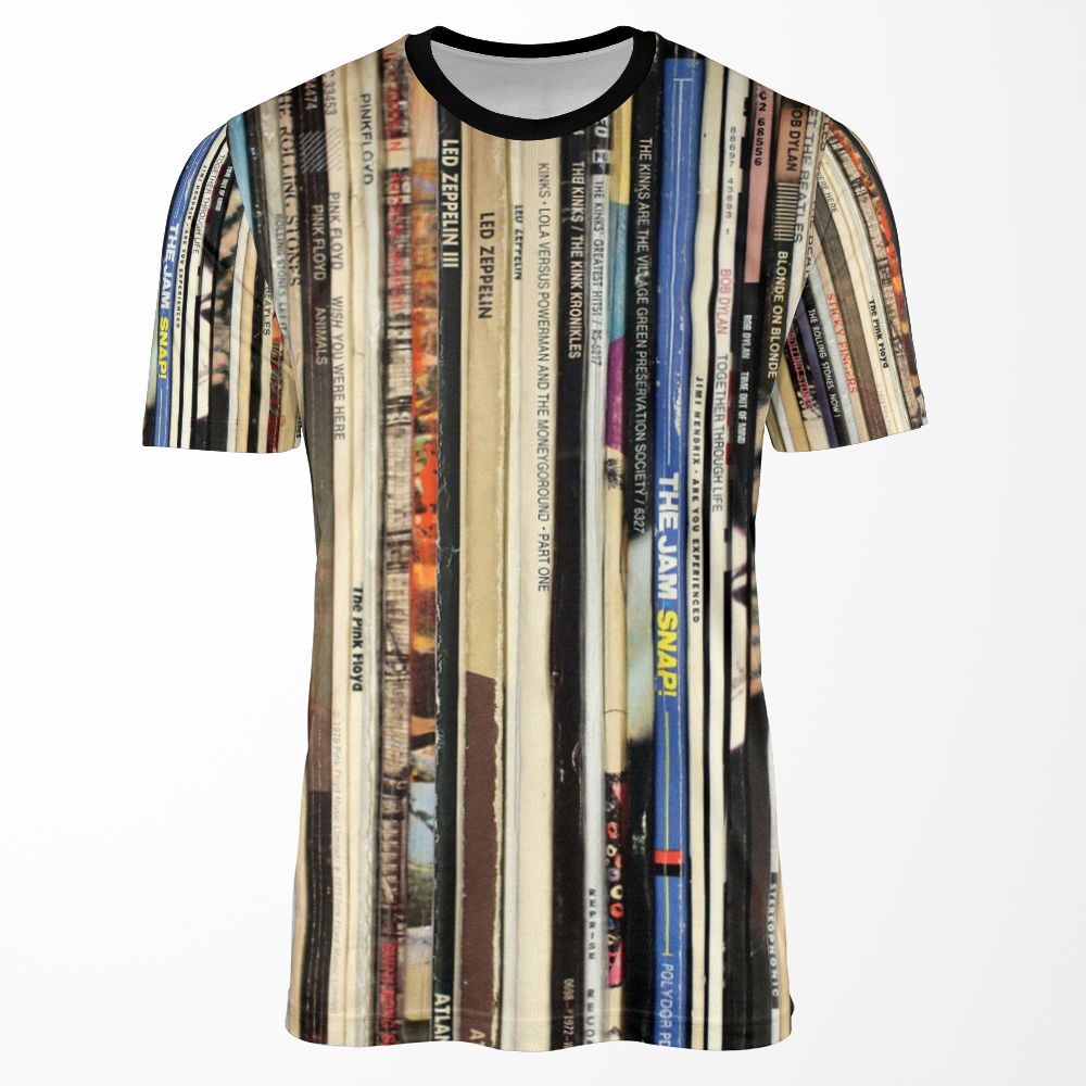 Classic Rock Vinyl Records All-over-print T-shirt