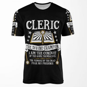 Cleric The Divine Champion Dungeons And Dragons Black All-over-print T-shirt