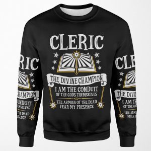 Cleric The Divine Champion Dungeons And Dragons Black All-over-print Unisex Sweatshirt