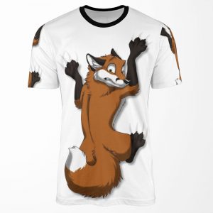 Clinging Red Fox All-over-print T-shirt