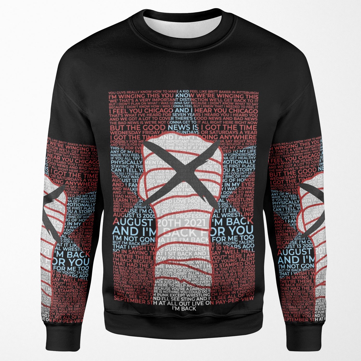 Cm Punk I M Back Aew Promo All-over-print Unisex Sweatshirt