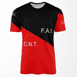 Cnt Fai Flag Federaci%C3%B3N Anarquista Iberica Confederaci%C3%B3N Nacional Del Trabajo All-over-print T-shirt