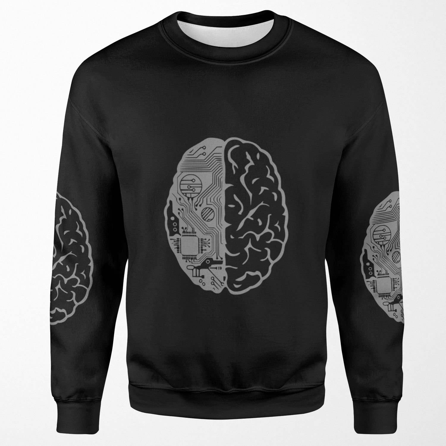 Coding Brain In Grey All-over-print Unisex Sweatshirt