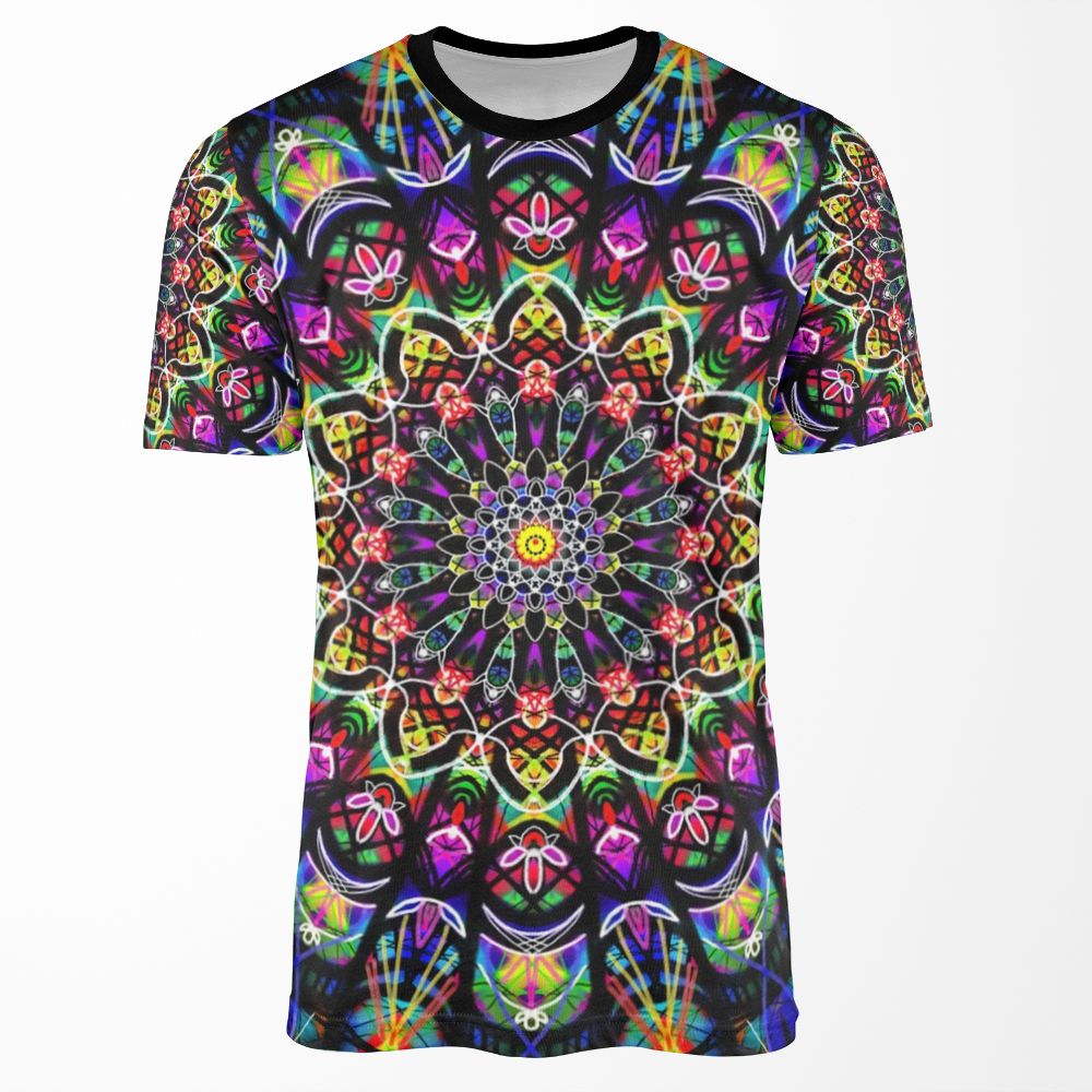 Colorful Psychedelic Mandala All-over-print T-shirt