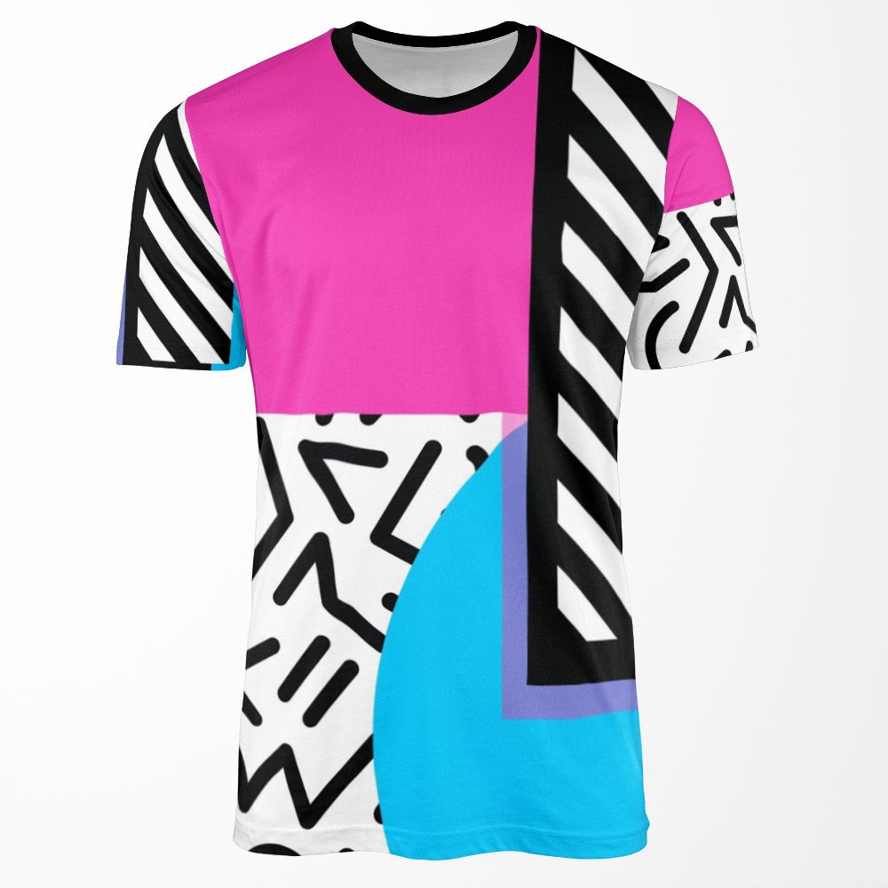 Colorful Retro Memphis Abstract All-over-print T-shirt