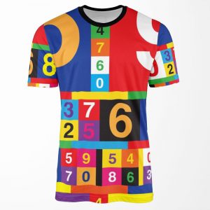 Coloured Numbers All-over-print T-shirt