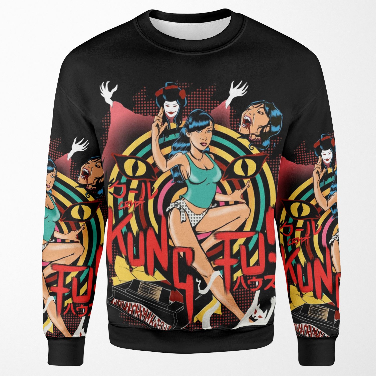 Cool Kung Fu House Hausu 1977 All-over-print Unisex Sweatshirt
