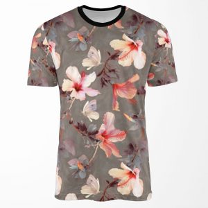 Coral Hibiscus All-over-print T-shirt