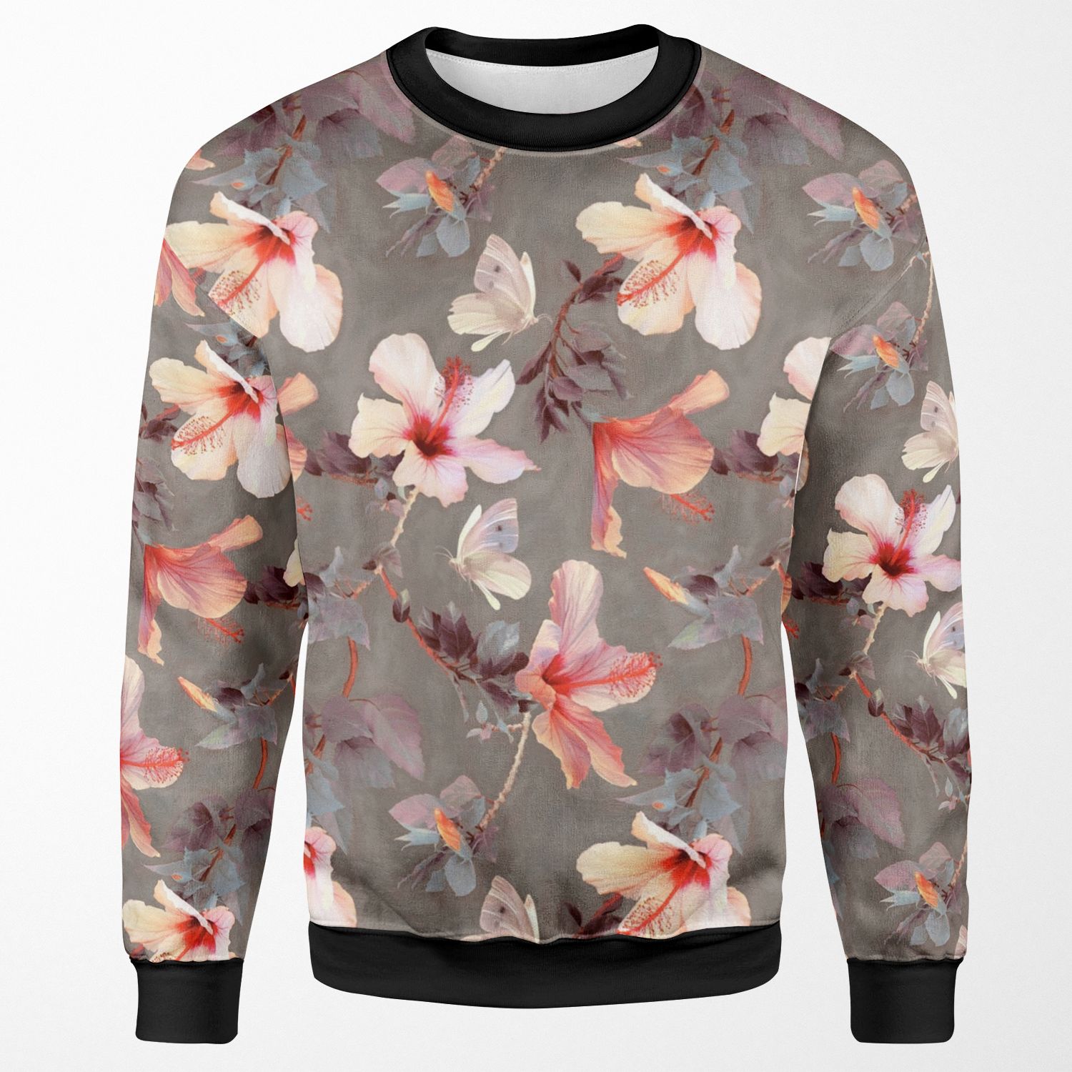 Coral Hibiscus All-over-print Unisex Sweatshirt