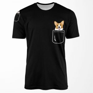Corgi In Pocket Funny Cute Puppy Big Happy Smile All-over-print T-shirt