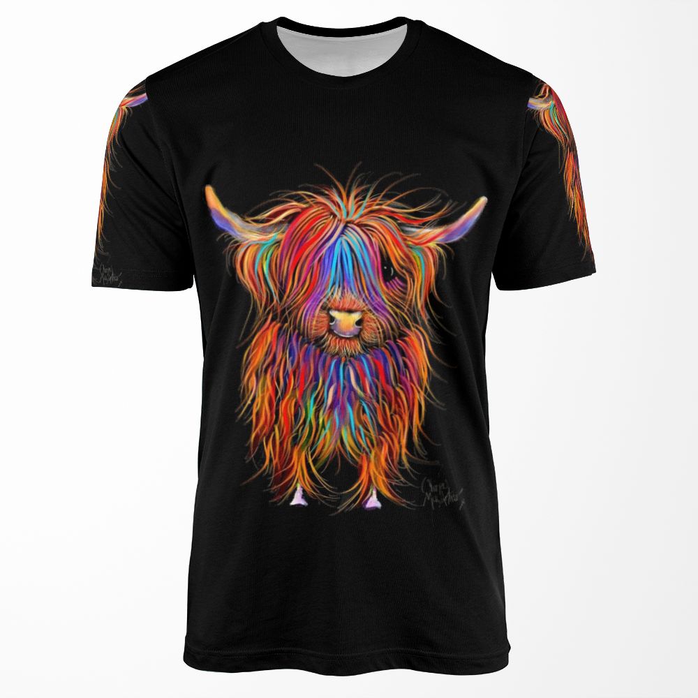 Cow Print Scottish Highland Pumphrey By Shirley Macarthur All-over-print T-shirt