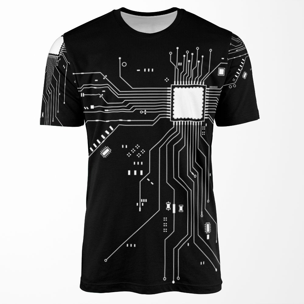 Cpu Processor Circuit Diagram All-over-print T-shirt