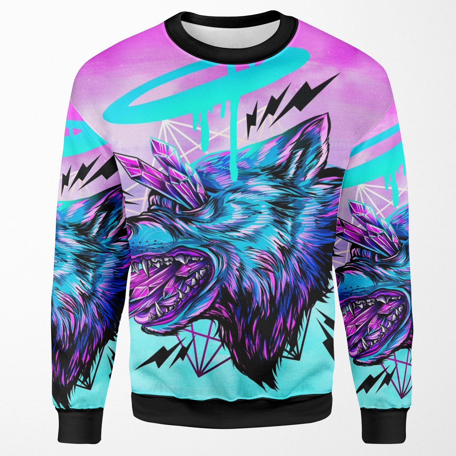 Crystal Wolf All-over-print Unisex Sweatshirt