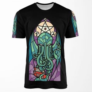 Cthulhu Church Stained Glass Cosmic Horror All-over-print T-shirt