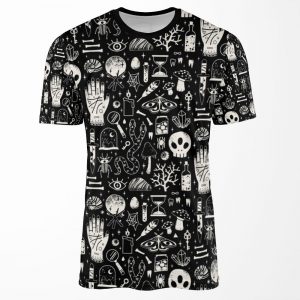 Curiosities Bone Black All-over-print T-shirt