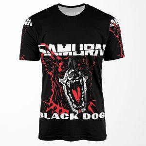 Cyberpunk Black Dog Samurai All-over-print T-shirt