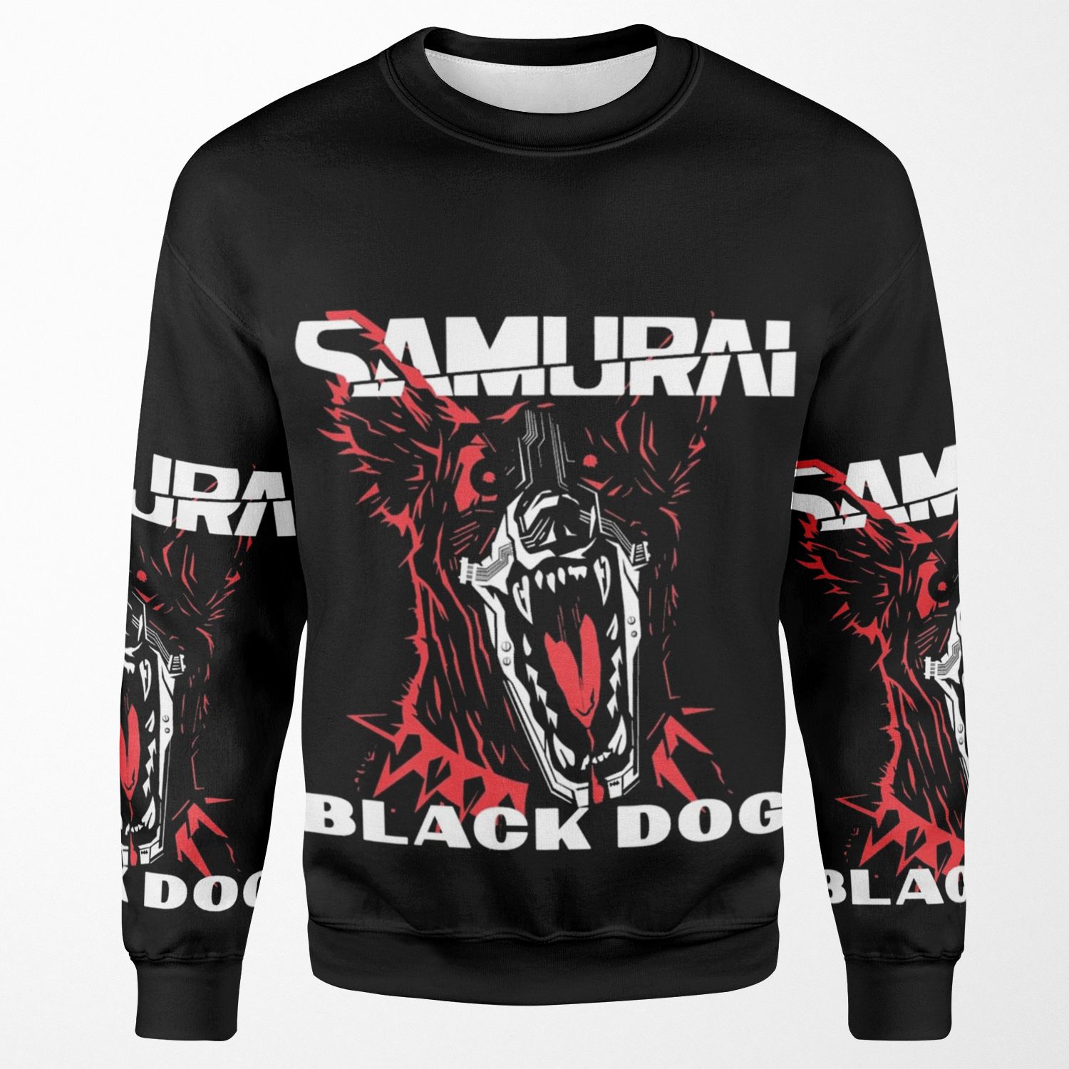 Cyberpunk Black Dog Samurai All-over-print Unisex Sweatshirt