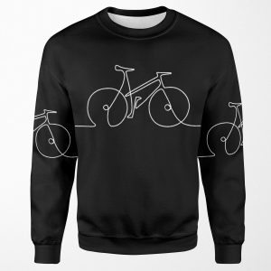 Cycle Bicycle Bike Single Line Minimal Sketch Continuous Line Art Simple But Gorgeous And Aesthetic Gift Idea For Cyclist All-over-print Unisex Sweatshirt