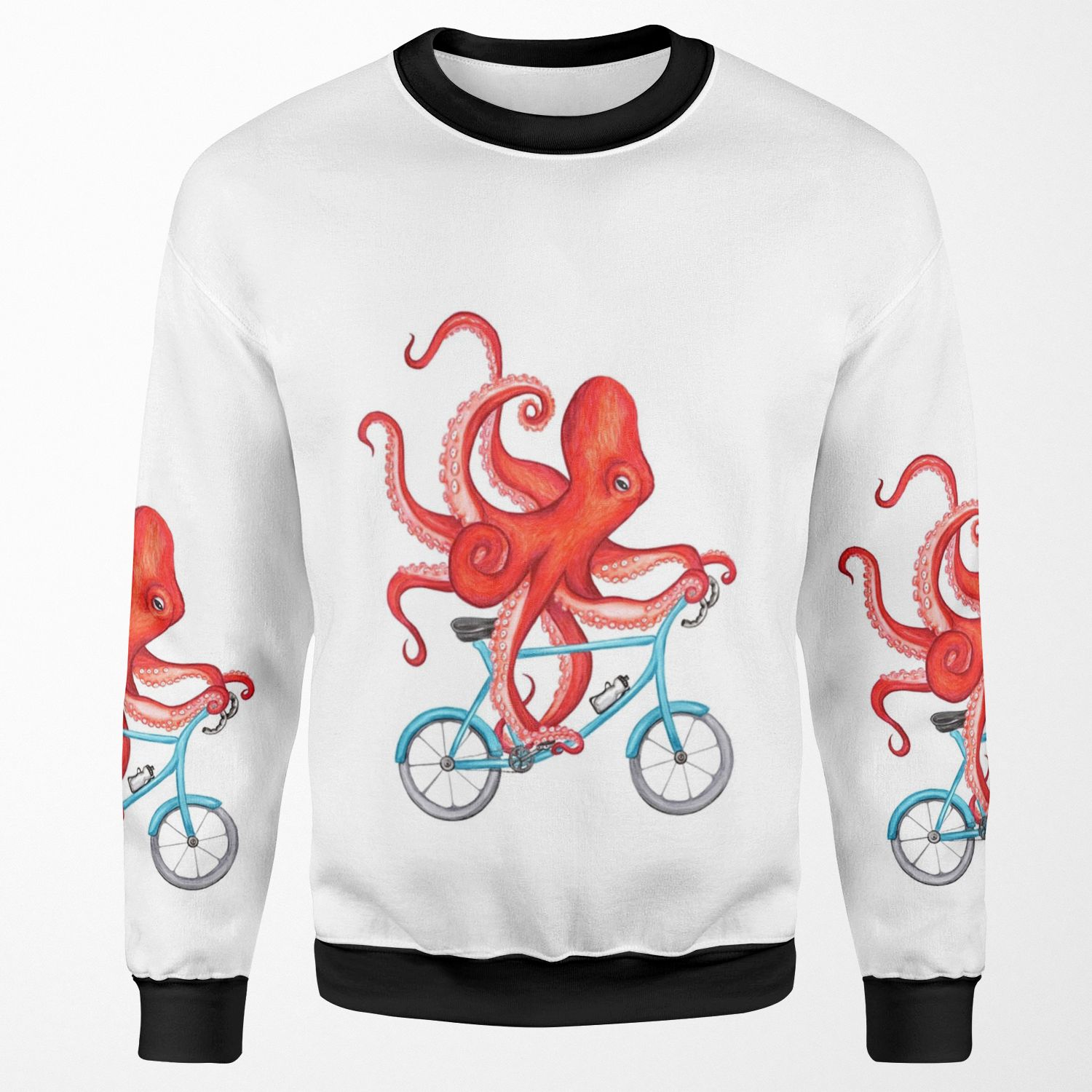 Cycling Octopus All-over-print Unisex Sweatshirt
