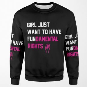 Cyndi Lauper S Official Girls Just Want To Have Fundamental Rights All-over-print Unisex Sweatshirt