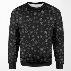 D And D Dice Pattern Black All-over-print Unisex Sweatshirt