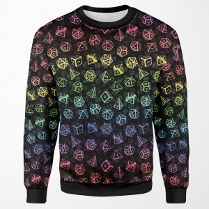 D20 Dice Set Pattern Rainbow All-over-print Unisex Sweatshirt