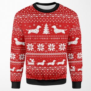 Dachshunds Christmas Sweater Pattern All-over-print Unisex Sweatshirt