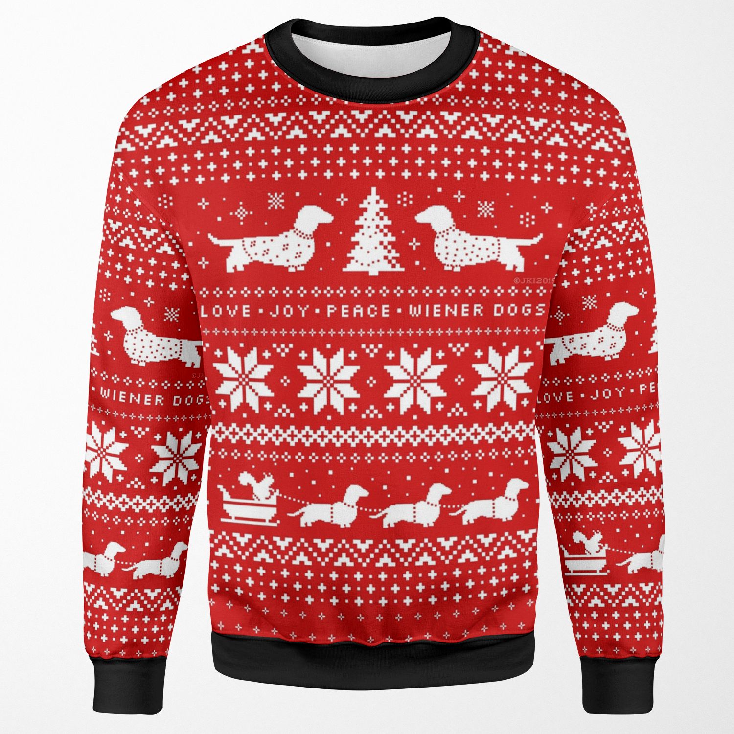 Dachshunds Christmas Sweater Pattern All-over-print Unisex Sweatshirt