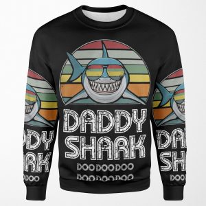 Daddy Shark Retro For Dark Print All-over-print Unisex Sweatshirt