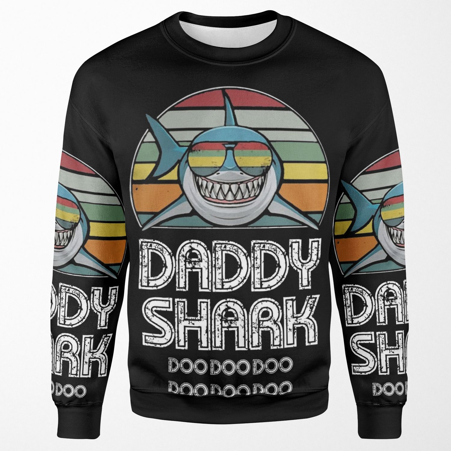 Daddy Shark Retro For Dark Print All-over-print Unisex Sweatshirt