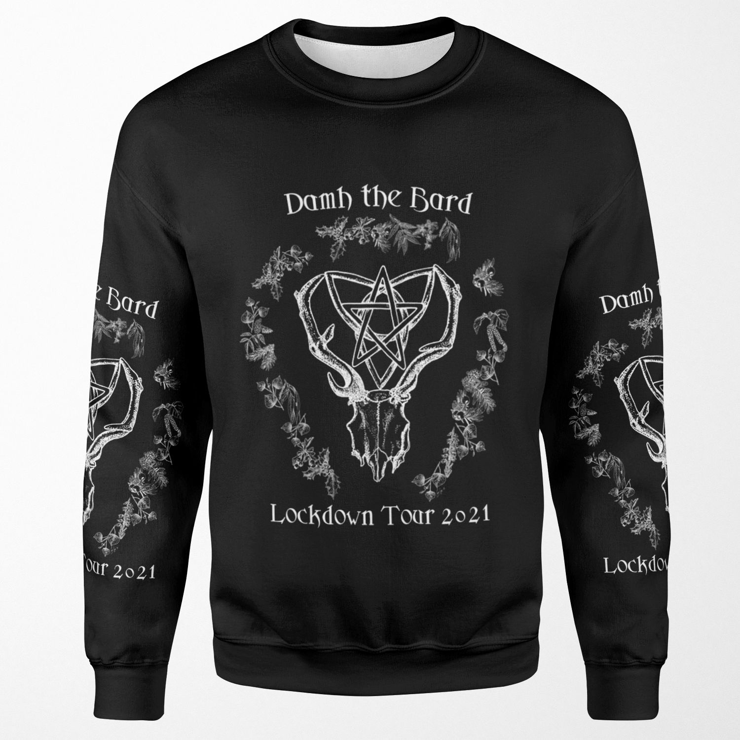 Damh The Bard Lockdown 21 White Image Transparent Background All-over-print Unisex Sweatshirt
