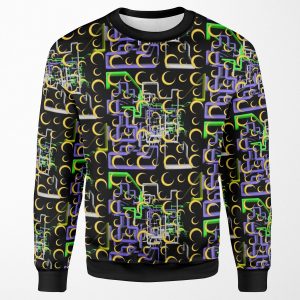 Dan Flashes Pattern Cool Tim Robinson 17 Yellow Green White And Purple All-over-print Unisex Sweatshirt