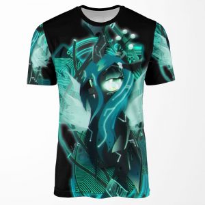 Dark Synthwave Cyberpunk Queen Chrysalis All-over-print T-shirt