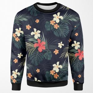 Dark Tropical Flowers All-over-print Unisex Sweatshirt