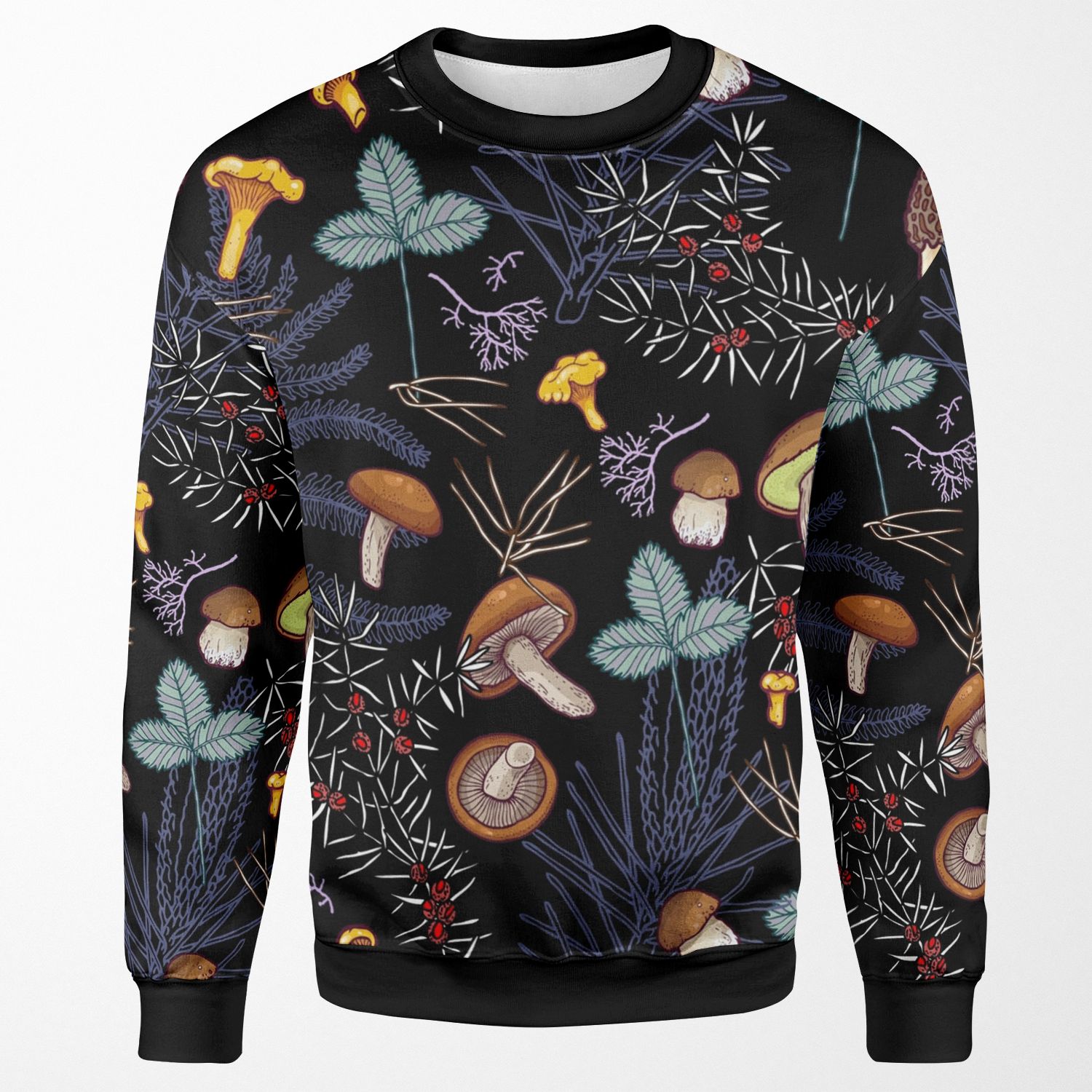 Dark Wild Forest Mushrooms All-over-print Unisex Sweatshirt