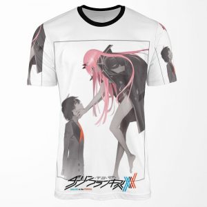 Darling In The Franxx Hiro And Zero Two Logo All-over-print T-shirt