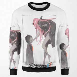 Darling In The Franxx Hiro And Zero Two Logo All-over-print Unisex Sweatshirt