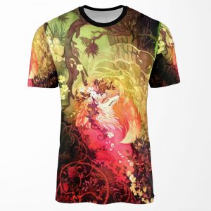Dawnsing Wood Fox In Watercolor All-over-print T-shirt