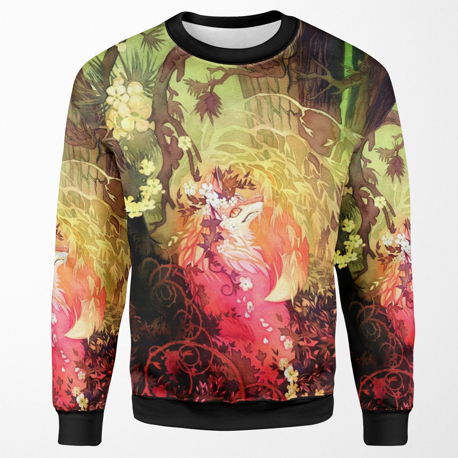 Dawnsing Wood Fox In Watercolor All-over-print Unisex Sweatshirt