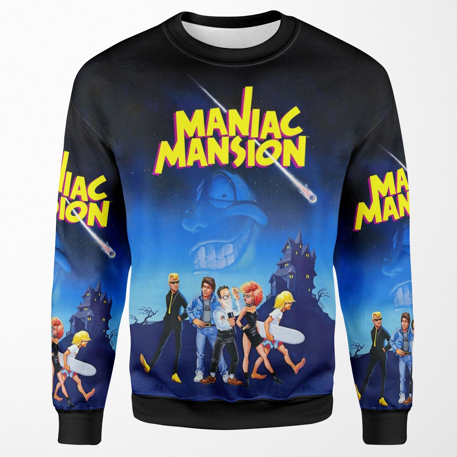 Day Of The Tentacle Maniac Mansion High Contrast All-over-print Unisex Sweatshirt