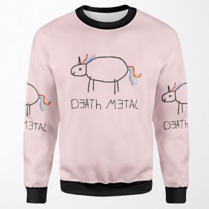 Death Metal Unicorn Crayon All-over-print Unisex Sweatshirt