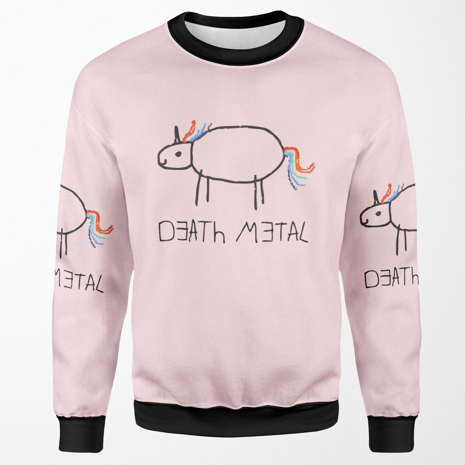 Death Metal Unicorn Crayon All-over-print Unisex Sweatshirt