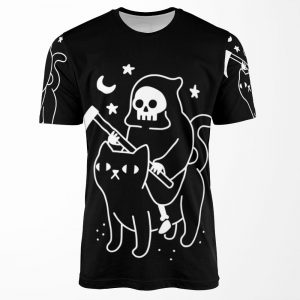 Death Rides A Black Cat All-over-print T-shirt